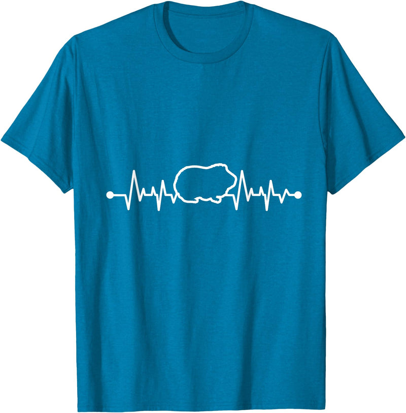 Animal Tee & Guinea Pig Animal Furry Potato Heartbeat Guinea Pig T-Shirt - Sapphire Blue