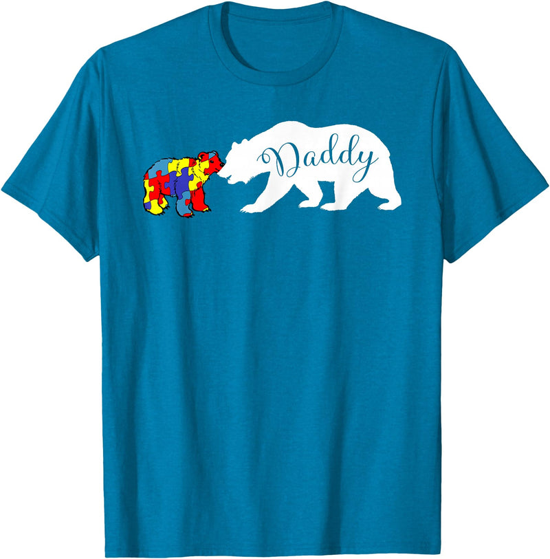 Matching Family Autism Awareness Shirts Daddy Bear Autism Awareness month Dad Grandpa Men Gift T-Shirt - Sapphire Blue