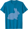 Cute Blue Rabbit Lover Bunny Graphic T-Shirt in Sapphire Blue