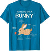 Rabbit Clothes Easter Outfit Hare Lover Gift Anatomy Bunny T-Shirt in Sapphire Blue