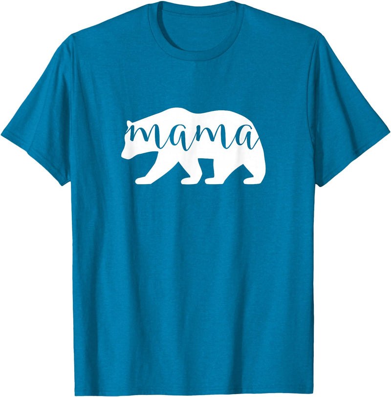 The Persnickety Owl Family Bears #1 Mama Bear Shirt Mama Bear T-Shirt Mama Mom Mommy Tee Shirt T-Shirt - Sapphire Blue