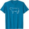 Red Angus cow decor Red Angus Cow Art Print T-Shirt - Sapphire Blue