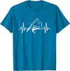 Fisherman Angler Fishing Gifts Angler Heartbeat Fishing Rod Fisherman T-Shirt - Sapphire Blue
