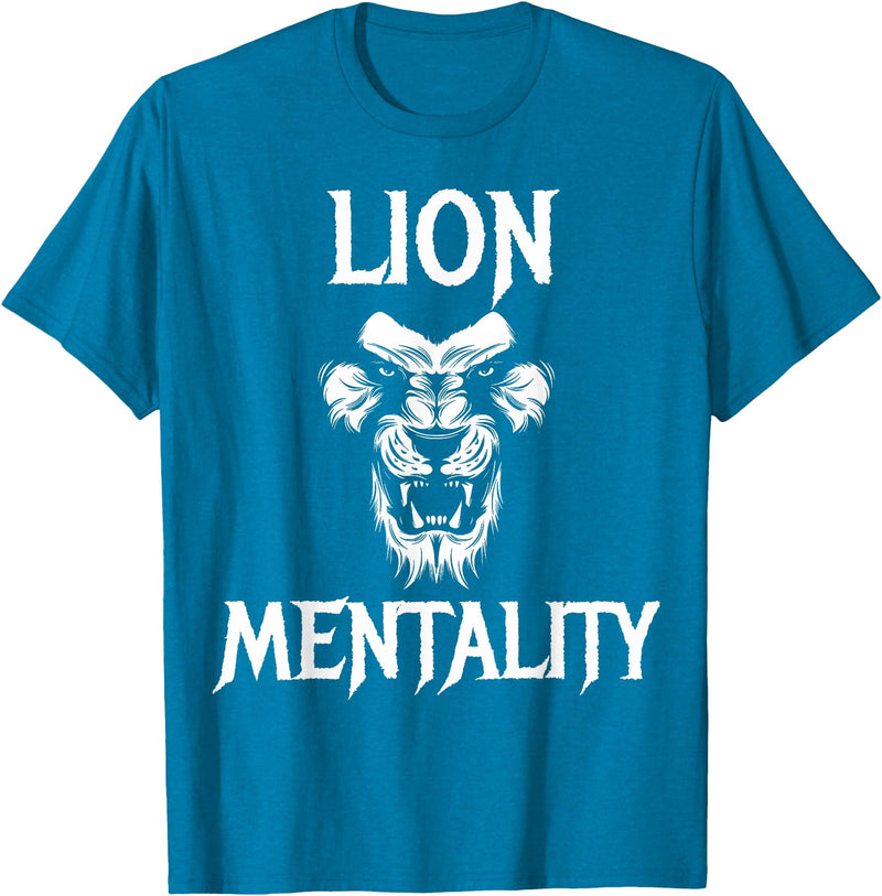 Lion Judah Shirts Animal Tees Lion Mentality Animal T-Shirt King Tees T-Shirt - Sapphire Blue
