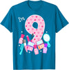 Birthday Girl Spa Squad Outfit Gifts Shop Spa Birthday Party I'm 9 Girls Makeup 9th Bday Kids Toddlers T-Shirt - Sapphire