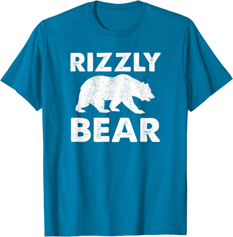 Rizz Meaning Tees Rizzly Bear T-Shirt - Sapphire Blue