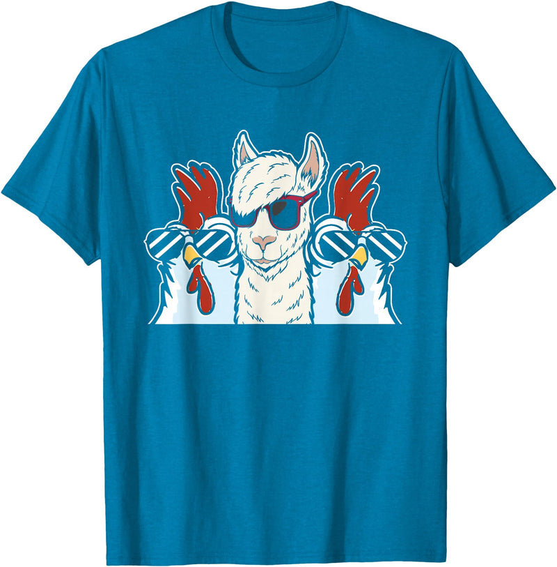 Llama Gifts & Accessories Chicken Llama Cool Alpaca - Lamaist Animal Llama T-Shirt - Sapphire Blue