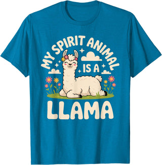 Llama Gift Llama Lover Accessories & Lama Stuff Funny Llama Art for Men Women Kids Alpaca Gag Llama Lover T-Shirt - Sapphire Blue