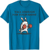Tall Enough for Your Shins Cute Bunny Rabbit T-Shirt in Sapphire Blue
