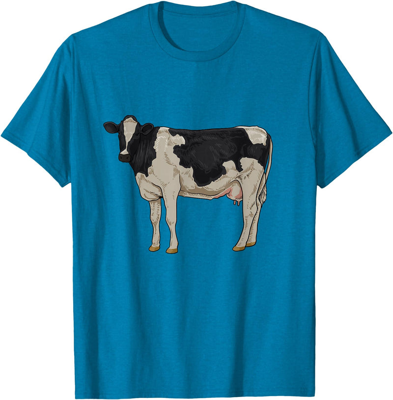Cows and cattle Drawing of a Holstein cattle T-Shirt - Sapphire Blue