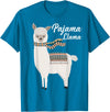 Llama Pajamas GA Cute Pajama Llama Bed Time T-Shirt Llama Pajama T-Shirt - Sapphire Blue