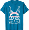 Bunny Rabbit Trans Bandana Glasses Esaster Transsexual Pride T-Shirt in Sapphire Blue