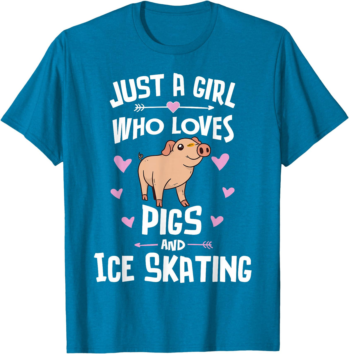 Pigs Memme Pigs And Ice Skating Gifts for Girls Women T-Shirt - Sapphire Blue