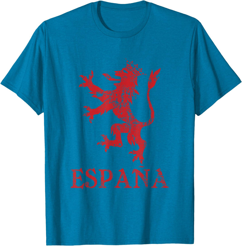 Threadrock Espana Spain Lion Symbol Spanish Spanish Pride T-Shirt - Sapphire Blue