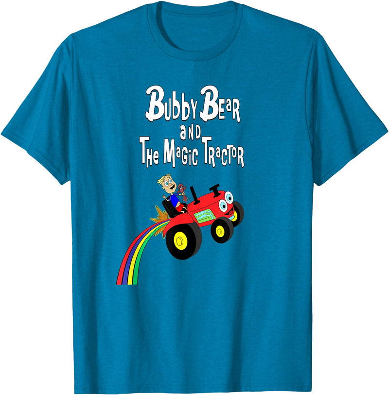 Strange Planet Apparel Bubby Bear and the Magic Tractor T-Shirt - Sapphire Blue