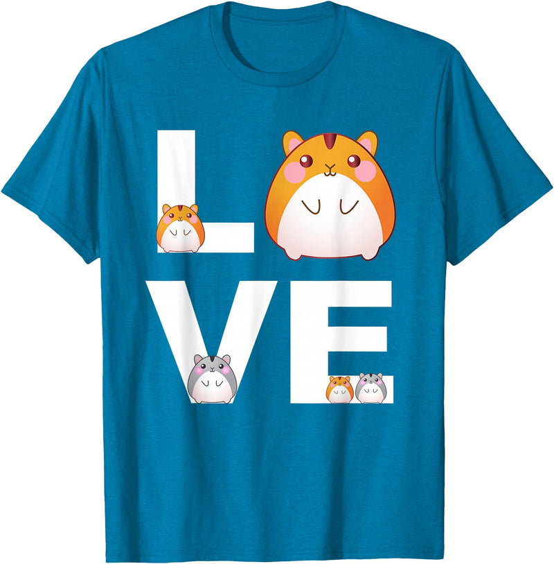 Hamster Love Cute Hamsters Shirt Animal Toys Pets Lovers T-Shirt - Sapphire Blue