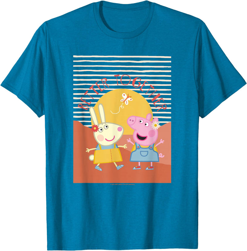Peppa Pig Better Together Rebecca Rabbit Retro Portrait T-Shirt - Sapphire Blue