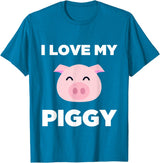 Adorable Fat Animals Tees I Love My Piggy - Funny Pet Pig Lover Cute T-Shirt T-Shirt - Sapphire Blue