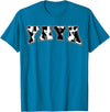 YaYa Cow Print Cow Pattern Cute Mother Grandma Matching T-Shirt - Sapphire Blue