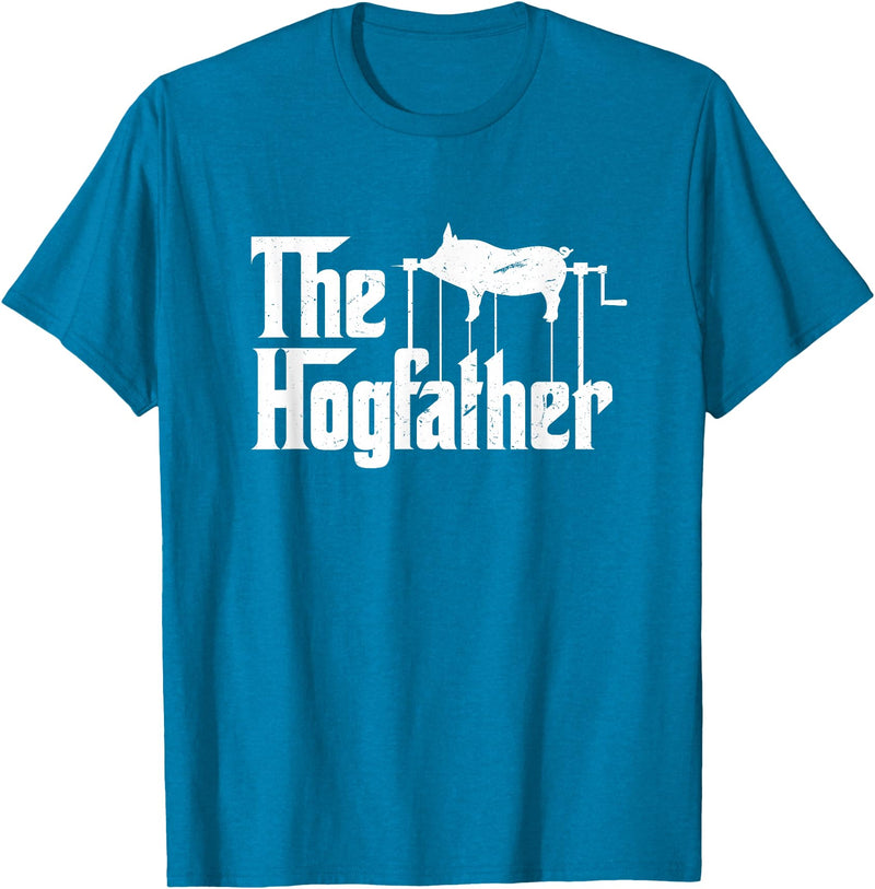 Backyard Pig Barbecue Shirts and Gifts The Hogfather Barbecue Chef Funny BBQ Grill Master T-Shirt - Sapphire Blue