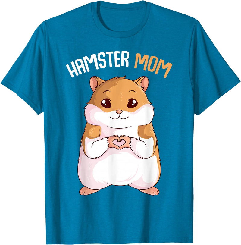 Women's Hamster Mom Hammy Girls T-Shirt - Sapphire Blue
