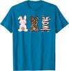 Cute Rabbit Lover Bunny Graphic T-Shirt (Silver Grey) in Sapphire Blue