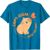 Animals Cute Capybaras Rodent Capybara Capy Diem: Take advantage of the day Capybara's water pig Capybara T-Shirt - Sapphire Blue