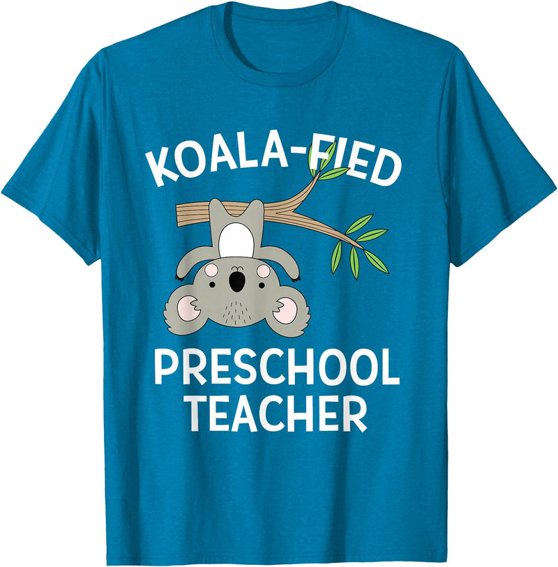 Preschool Teacher Gifts and Apparel Cute Koala Preschool Teacher T-Shirt Funny Pun Gift T-Shirt - Sapphire Blue