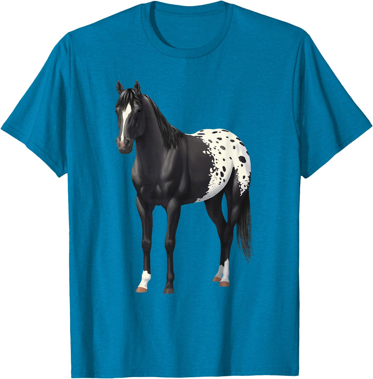 Horse Lover Art by CSForest Beautiful Black Blanket Appaloosa Horse Lover Gift T-Shirt - Sapphire Blue