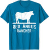Funny Red Angus Farmer Gift for Cattle Lover Cow Breeder - Red Angus Rancher T-Shirt - Sapphire Blue