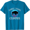 Fluffy Cows Tourist Tossing National Park Apparel Funny Bison Tourist Tossing Champion National Park T-Shirt - Sapphire Blue