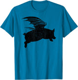 Flying Pig Shirt Pigs Will Fly Gift Idea Flying Pig T-Shirt Pigs Will Fly Gift T-Shirt - Sapphire Blue