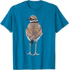 BJD Birds Killdeer Cute Graphic Print T-Shirt Bird Gift Bird Lover T-Shirt - Sapphire Blue