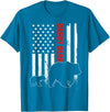 Vintage Gift for proud Dad 4th of July Daddy Bear with cub American Flag Papa Bear Father's Day T-Shirt - Sapphire Blue