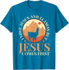 Funny Llamas Saying Protestant Bible Christ God Llamas Lover Christian Religion Faith Jesus Catholic T-Shirt - Sapphire Blue