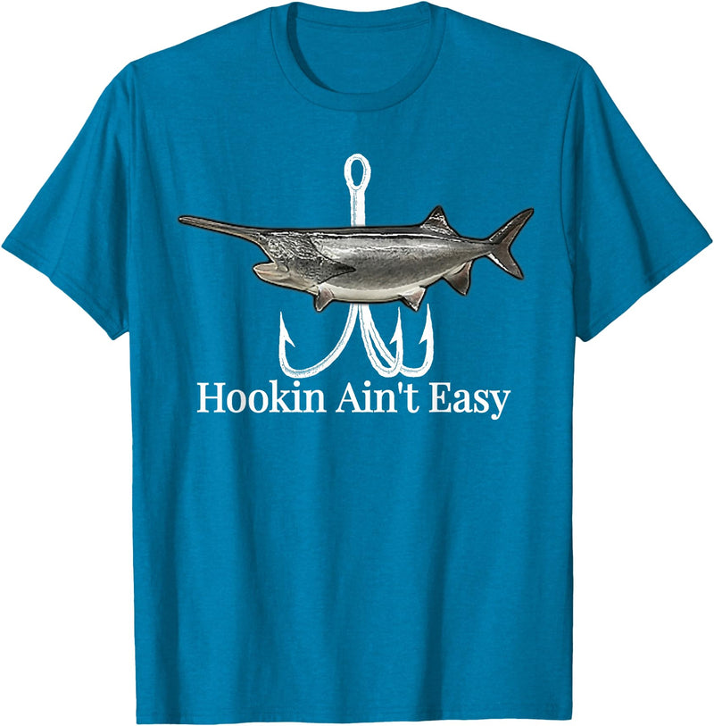 T-shirts 4You Paddlefish Hookin Ain't Easy fishing shirt T-Shirt - Sapphire Blue