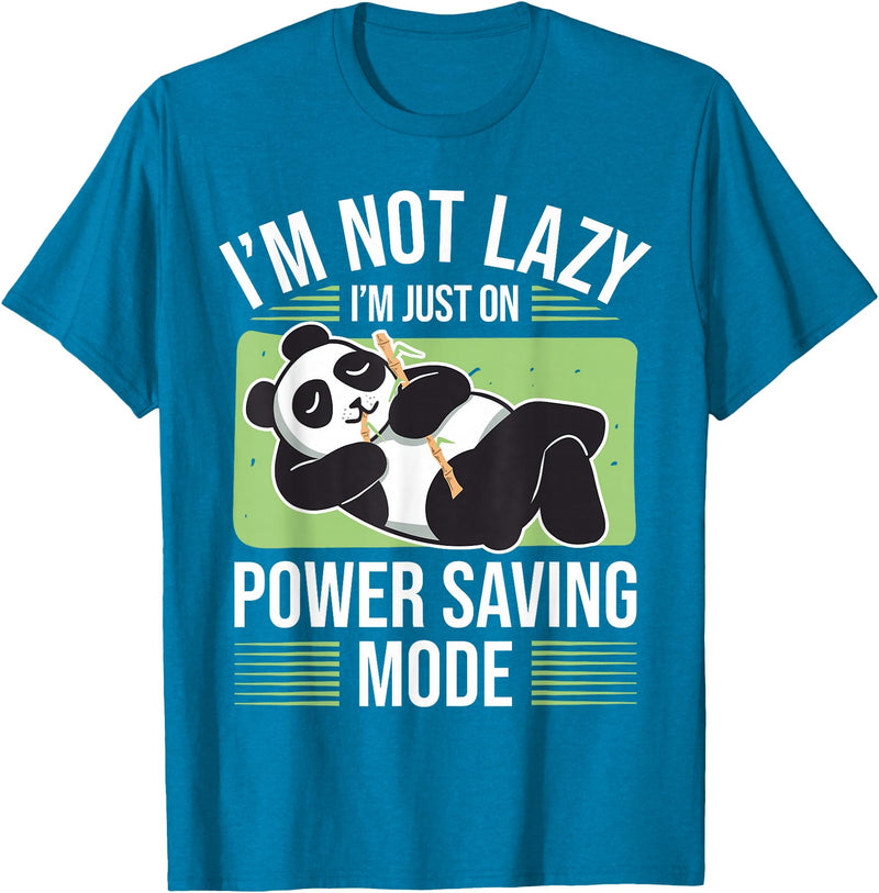 Cute Panda Gifts Panda Bear - Power Saving Mode - Panda T-Shirt - Sapphire Blue