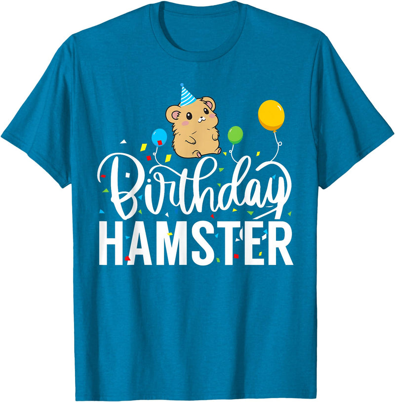 Hamster Birthday Party Birthday Hamster T-Shirt - Sapphire Blue