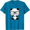 My Shirt Hub Cute Little Bear Panda Nerd with Glasses T-Shirt - Sapphire Blue