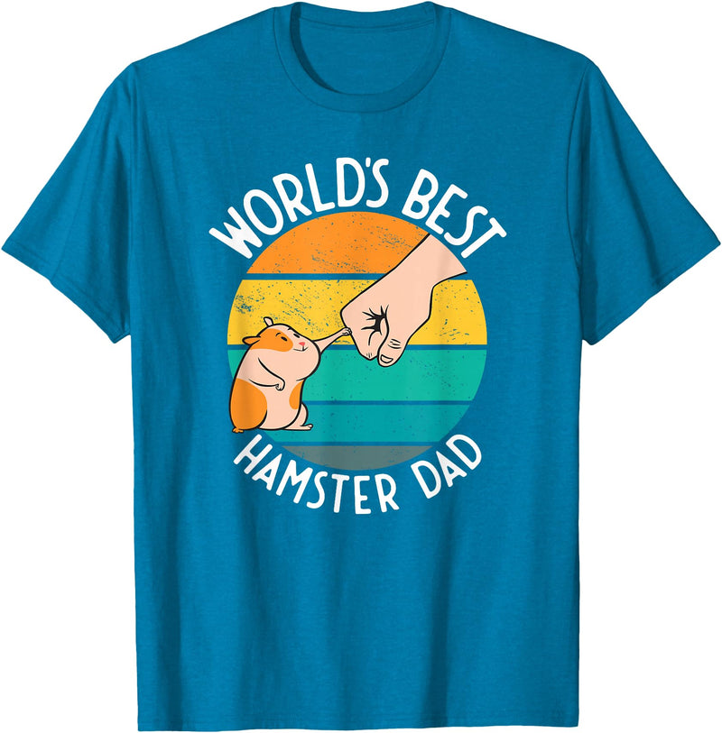 World's Best Hamster Dad Design T-Shirt - Sapphire Blue