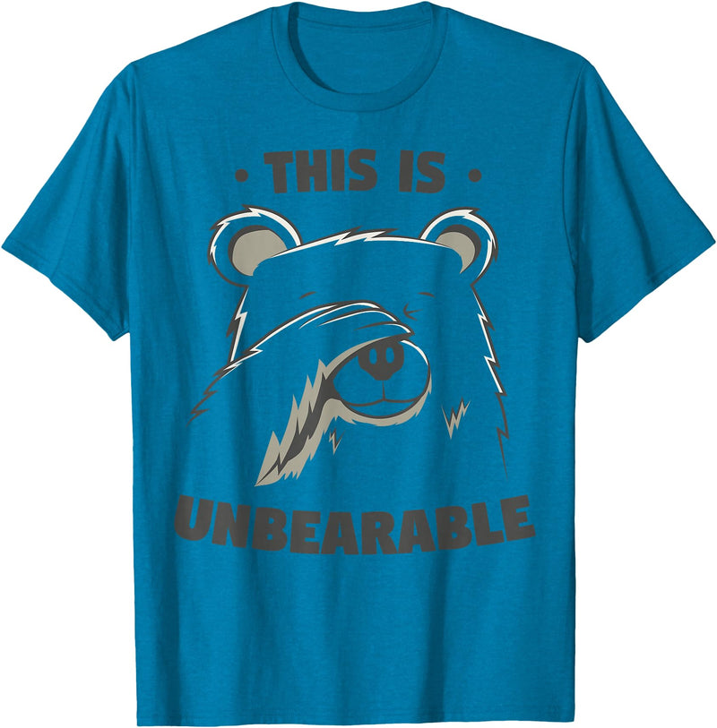 Funny Bear Pun Teez This Is Unbearable Funny Bear Word Game T-Shirt - Sapphire Blue