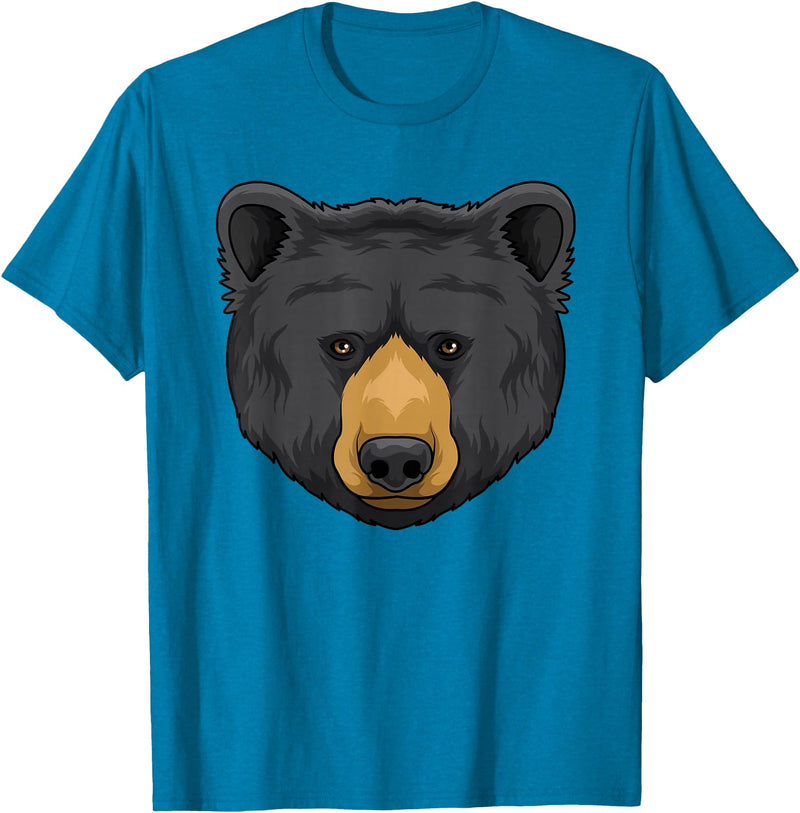 Wowsome! Black Bear Animal Head - Cute Black Bear Lover Women Men T-Shirt - Sapphire Blue