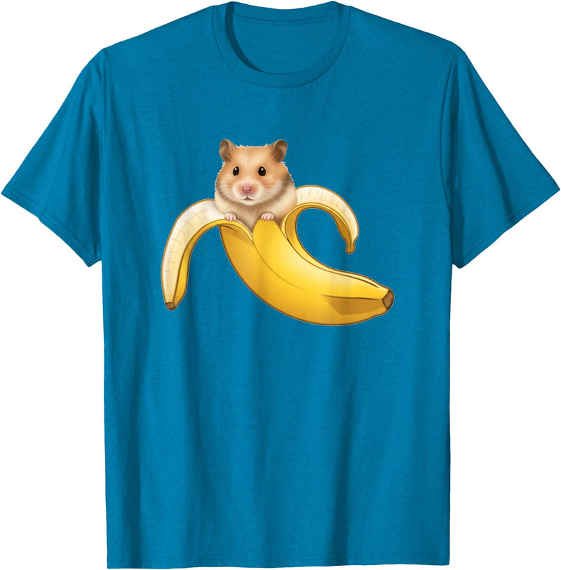 Funny Hamster Lovers Banana Boys Girls Kids Cute T-Shirt - Sapphire Blue