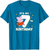 Peppa Pig It's My 7th Birthday Holiday Stars Celebration T-Shirt - Sapphire Blue