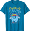 Llama Queen Birthday Party Gift Majestically Awkward Funny Llamacorn Llama Unicorn Rainbow T-Shirt - Sapphire Blue