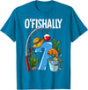 Fishing Theme Birthday Gifts O'fishally 7 Years Old 7th Birthday Fishing T-Shirt - Sapphire Blue