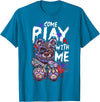 Halloween Gifts & Halloween Shirts by NLTS Scary Killer Teddy Bear Pastel Goth Style Creepy Kawaii T-Shirt - Sapphire Blue