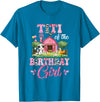 Cow First Birthday Girl Family Titi Of The Birthday Girl 1St Birthday Cow Farm Family T-Shirt - Sapphire Blue