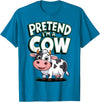 AnI'mal Cow Farm AnI'mal Halloween Costume Party Pretend I'm A Cow T-Shirt - Sapphire Blue