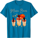 'Mama Bear' Script with Feathers T-Shirt
